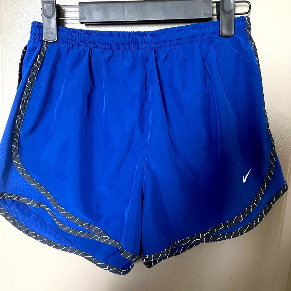 Blue Nike Dri-Fit Running Shorts with black and white trim